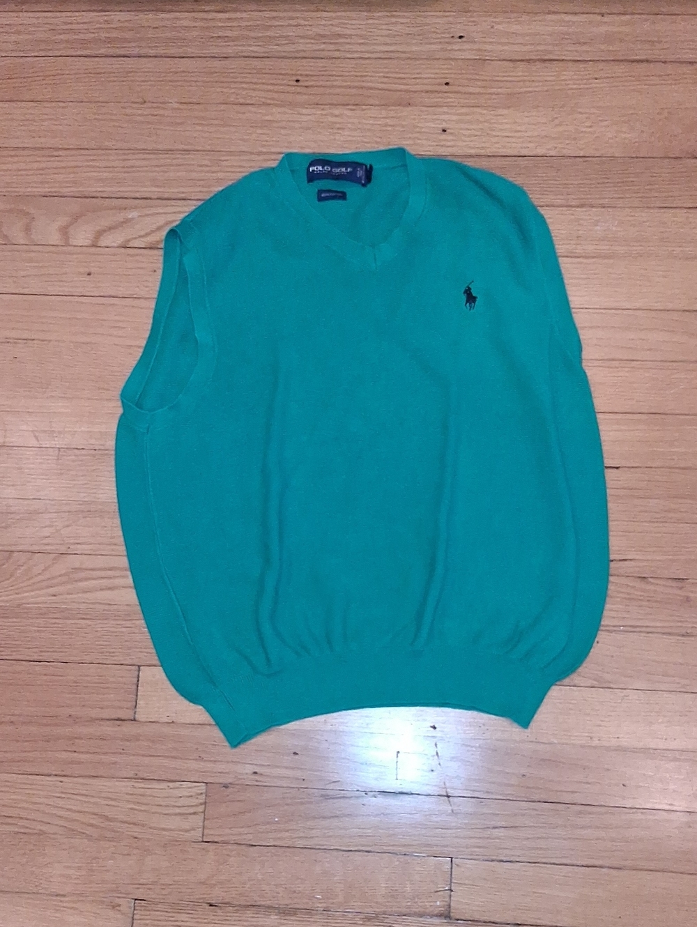 Polo by Ralph Lauren Men's Teal V-Neck Sweater Vest with Pony
